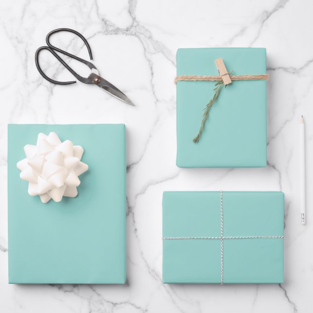 Jelly Mint Grün Frühling Sommer Trendfarbe Geschenkpapier Set (Vorderseite)