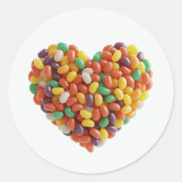 Jellybeans Heart Runder Aufkleber