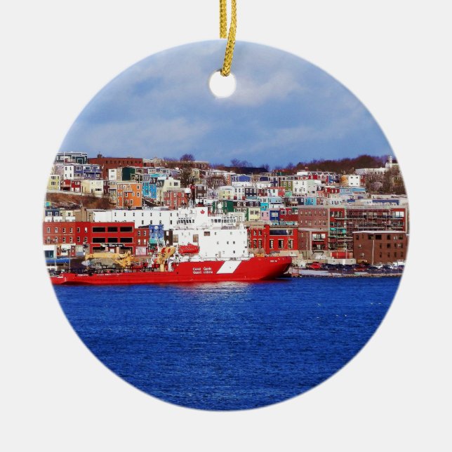 Jellybohnenhäuser in St. John's Keramik Ornament (Vorne)