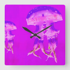 JELLYFISH 5 QUADRATISCHE WANDUHR