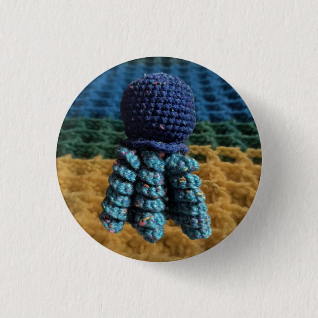 Jellyfish Amigurumi Design Button (Vorderseite)