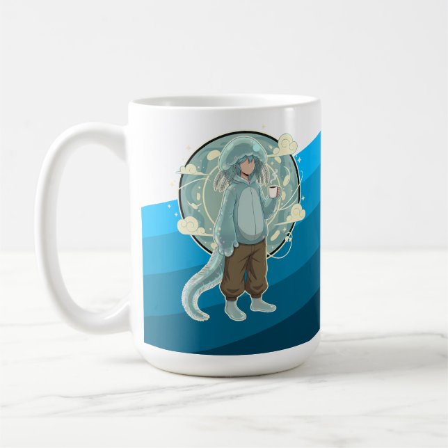 Jellyfish Boy Anime Coffee Art Kaffeetasse (Links)