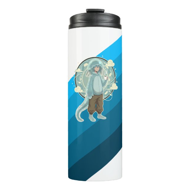 Jellyfish Boy Anime Coffee Art Thermosbecher (Vorderseite)