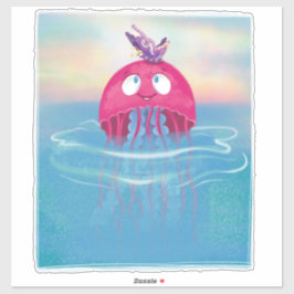 Jellyfish Butterfly Friends Kid's Room Aufkleber