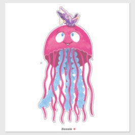 Jellyfish Butterfly Friends Kid's Room Aufkleber
