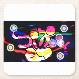 Jellyfish Jazz Rechteckiger Pappuntersetzer