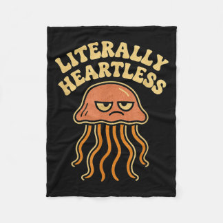 Jellyfish Literally Heartless Funny Cute Sea Pun  Fleecedecke