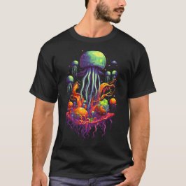 Jellyfish Neon Psychedelic: Galaktische Fantasien T-Shirt
