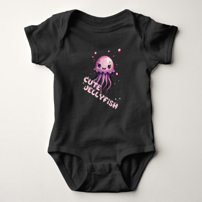 Jellyfish Niedlich Kawaii Baby Strampler (Vorderseite)