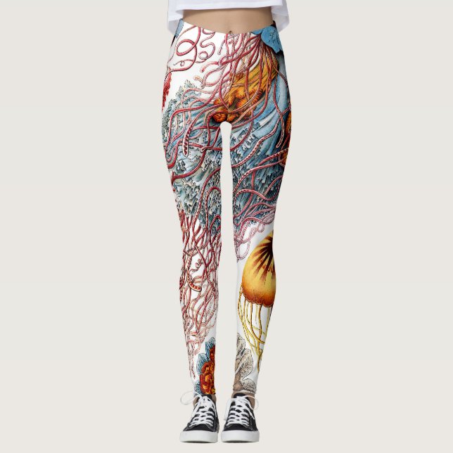 Jellyfish (Scheibenquallen) von Ernst Haeckel  Leggings (Vorderseite)