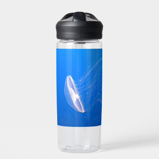 Jellyfish Tentacles Bright Blue Sea Trinkflasche (Vorderseite)