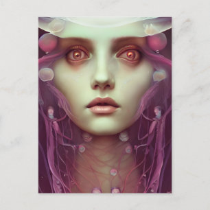 Jellyfish Woman Fantasy Postkarte