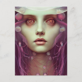 Jellyfish Woman Fantasy Postkarte