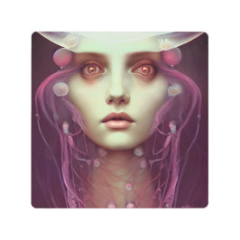 Jellyfish Woman Metal Wall Art