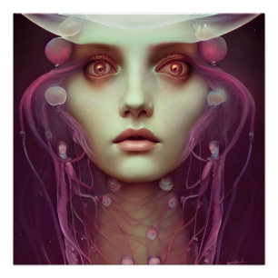 Jellyfish Woman Poster