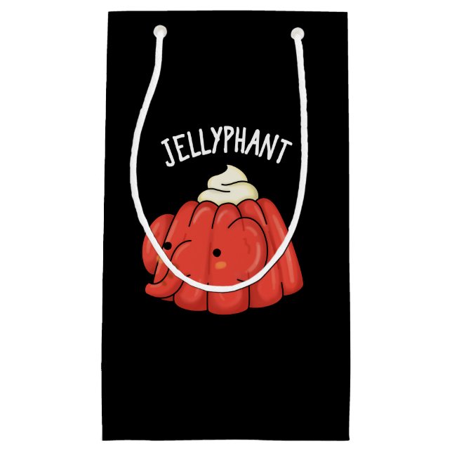 Jellyphant Funny Elephant Jelly Pun Dark BG Kleine Geschenktüte (Vorderseite)