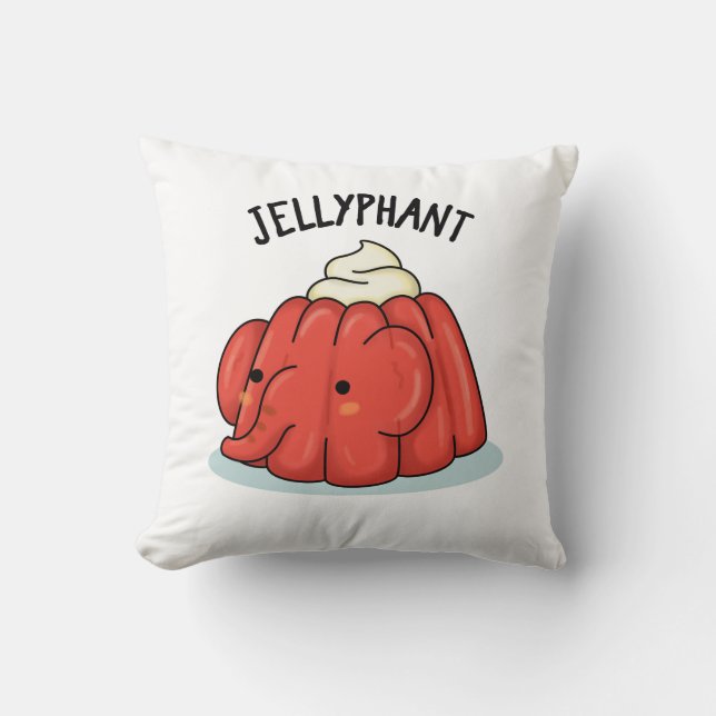 Jellyphant Funny Elephant Jelly Pun Kissen (Vorderseite)