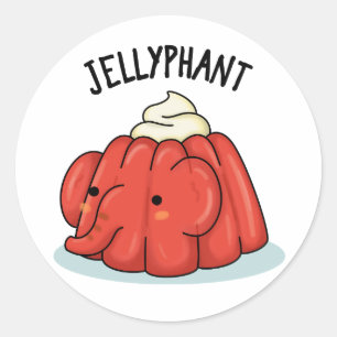 Jellyphant Funny Elephant Jelly Pun Runder Aufkleber
