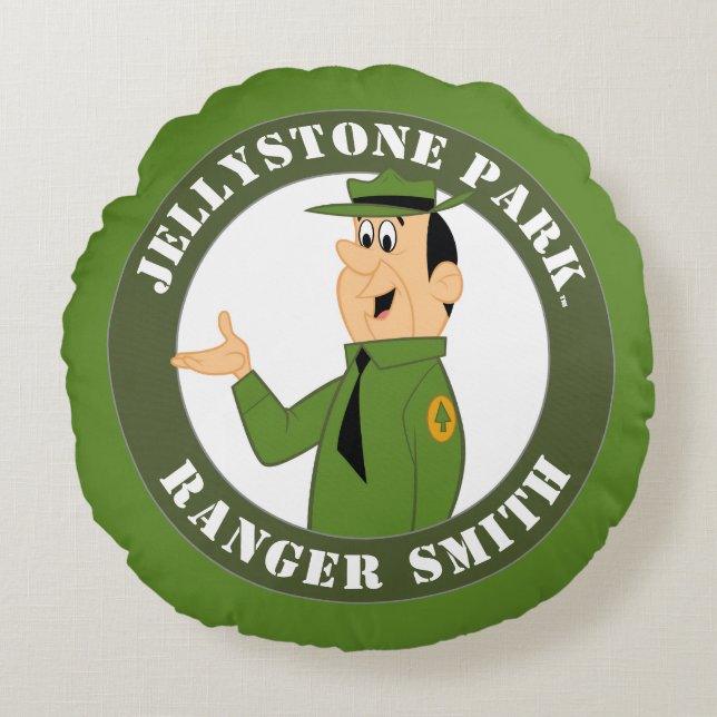 Jellystone's Ranger Smith Portrait Rundes Kissen (Vorderseite)