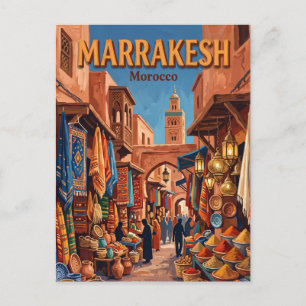 Jemaa el-Fnaa Marrakesh Marokko Postkarte