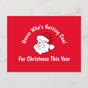 Jemand bekommt Kohle für Weihnachts-Postkarte Postkarte
