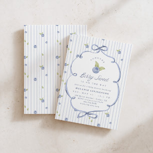 Jemand Berry Süß Blue Baby Shower Einladung