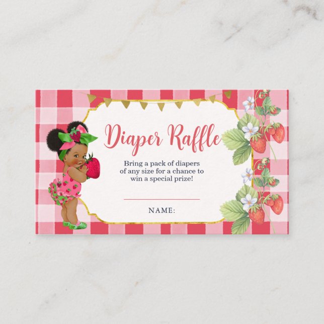Jemand Berry Sweet Baby Duwer Windel Raffle Begleitkarte (Vorderseite)