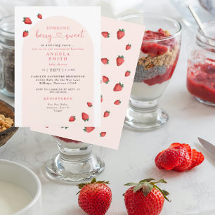 Jemand Berry Sweet Blush Baby Shower II Einladung