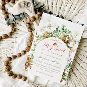 Jemand Berry Sweet Forest Strawberry Baby Shower Einladung