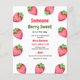 Jemand Berry Sweet Strawberry Baby Shower laden Flyer