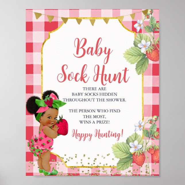 Jemand Berry Sweet Strawberry Baby Sock Hunt Poster (Vorne)