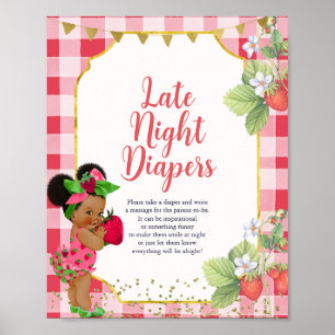 Jemand Berry Sweet Strawberry Spate Night Diapers Poster