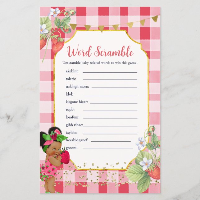 Jemand Berry Sweet Strawberry Word Scramble Game (Vorderseite)