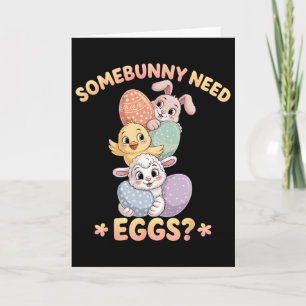 Jemand braucht Eier Lustiger Hühner Osterhase  Karte
