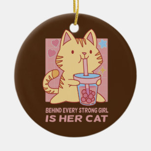 Jemand, der ein starkes Mädchen hat, ist Niedlich  Keramik Ornament