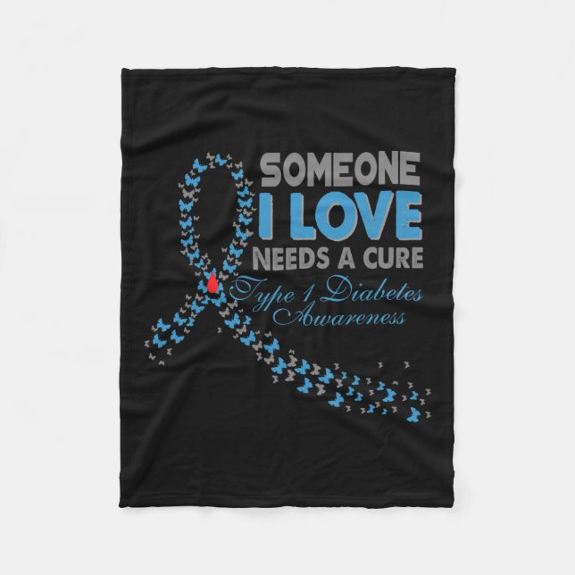 Jemand, der eine Liebe hat, braucht eine T1d Diabe Fleecedecke (Vorderseite)