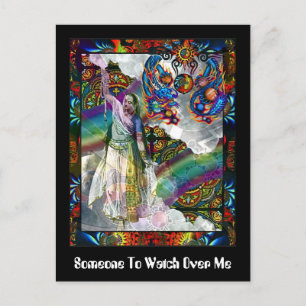 Jemand, der über mich aufpassen soll postkarte