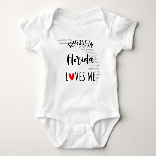 Jemand in Florida Lieben Me Map Baby Bodysuit Baby Strampler (Vorderseite)