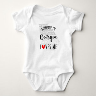 Jemand in Georgia Lieben Me Map Baby Bodysuit Baby Strampler