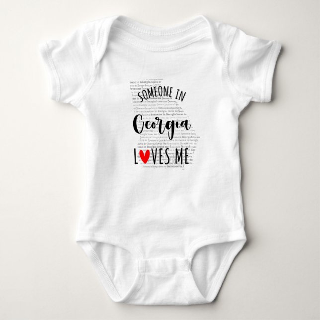 Jemand in Georgia Lieben Me Map Baby Bodysuit Baby Strampler (Vorderseite)