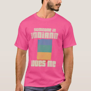 Jemand in Indiana liebt mich Retro Landkarte Bunde T-Shirt
