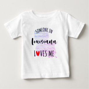 Jemand in Louisiana Lieben Me Map Baby T Shirt