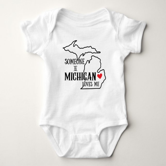 Jemand in Michigan Lieben Me Baby Strampler (Vorderseite)