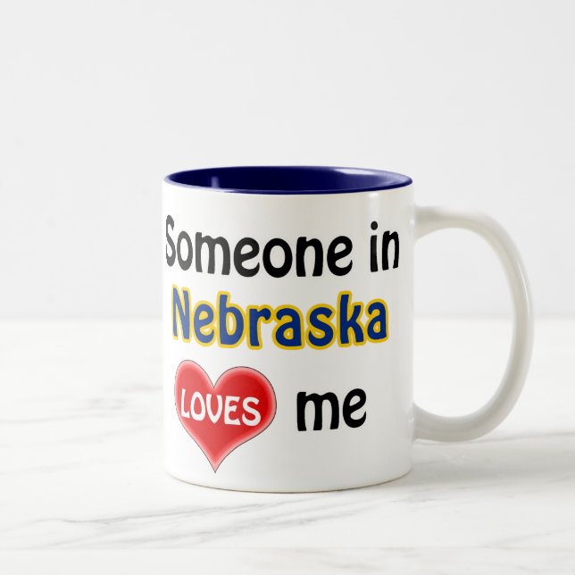 Jemand in Nebraska Liebe mir Zweifarbige Tasse (Rechts)