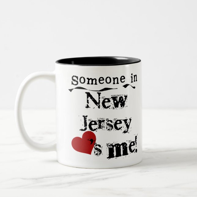 Jemand in New-Jersey Lieben ich Zweifarbige Tasse (Links)