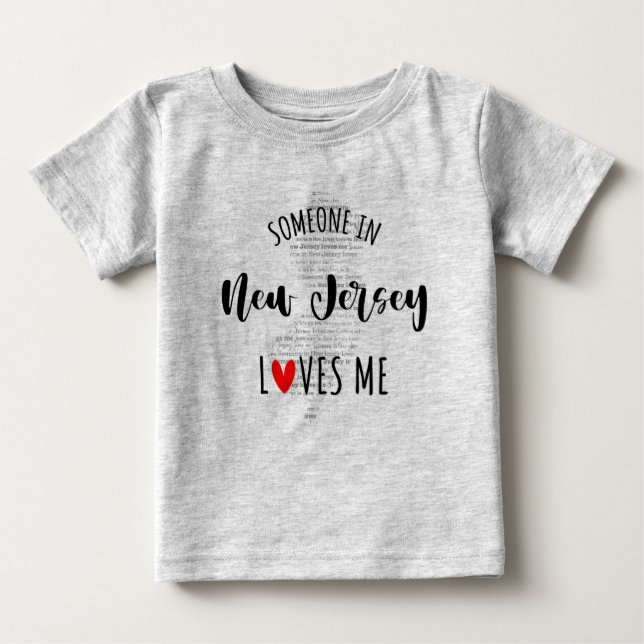 Jemand in New Jersey Lieben Me Map Baby T Shirt (Vorderseite)
