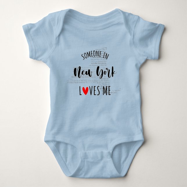 Jemand in New York Lieben Me Map Baby Bodysuit Strampler (Vorderseite)