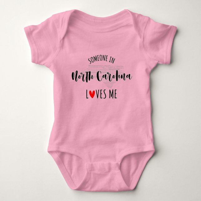 Jemand in North Carolina Lieben Me Baby Bodysuit Baby Strampler (Vorderseite)