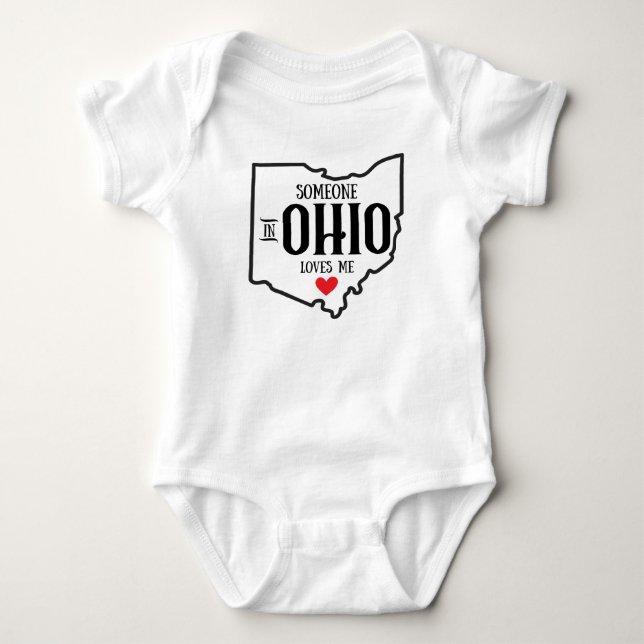 Jemand in Ohio Lieben Me Baby Bodysuit Strampler (Vorderseite)