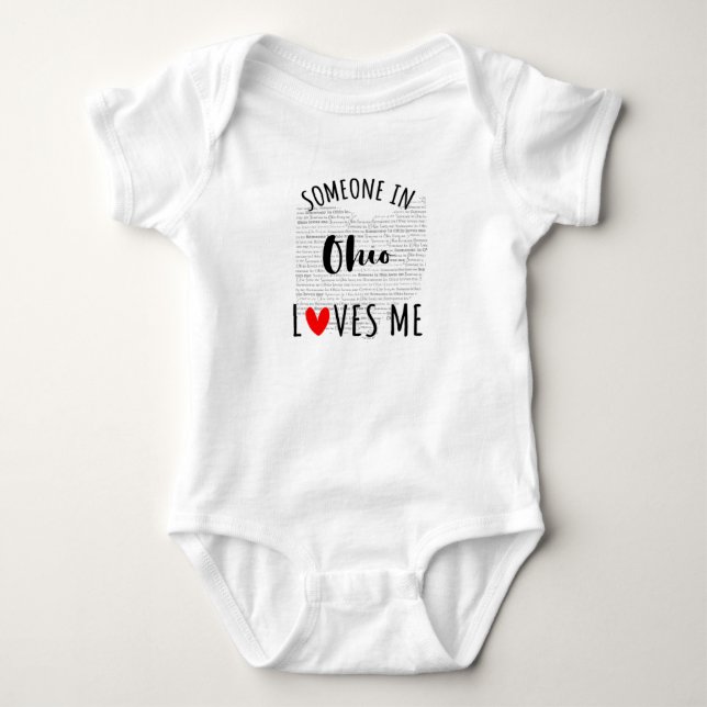 Jemand in Ohio Lieben Me Map Baby Bodysuit Strampler (Vorderseite)